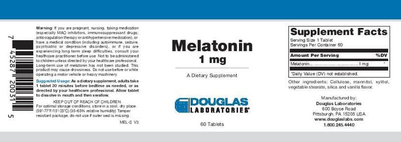 Melatonin 1 MG 60 Tablets
