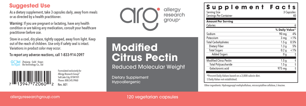 Modified Citrus Pectin 120Capsules