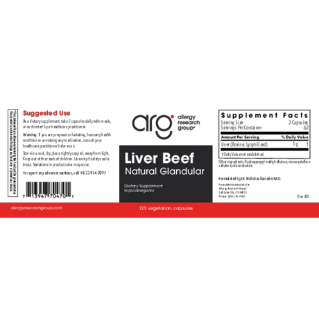 Liver Beef Glandular 125Veggie Caps