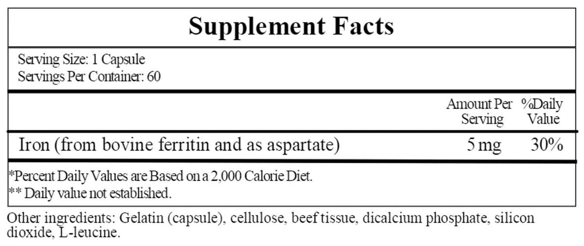 Ferritin 5 MG 60 Capsules