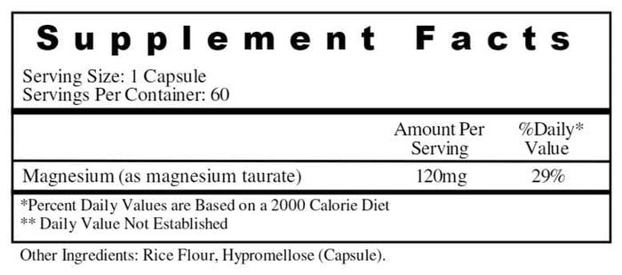 Magnesium Taurate 125 MG Capsules
