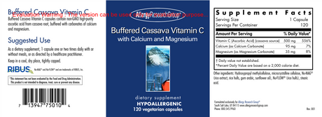 Buffered Cassava Vitamin C 120Veggie Caps