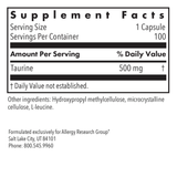 Taurine 500 MG 100Veggie Caps