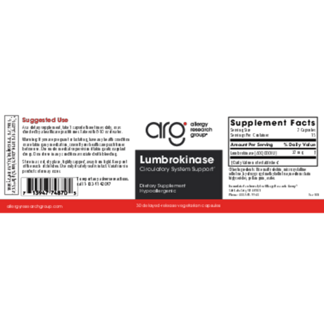 Lumbrokinase 30 Capsules