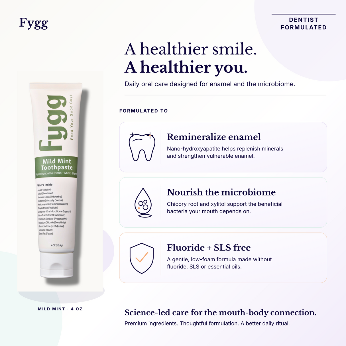 Nano-Hydroxyapatite Toothpaste with Prebiotics | Mild Mint