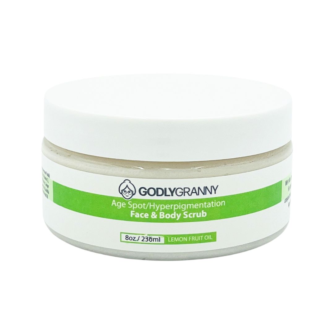Brightening Age Spot/Hyperpigmentation Face & Body Scrub – Lemon Fruit Oil