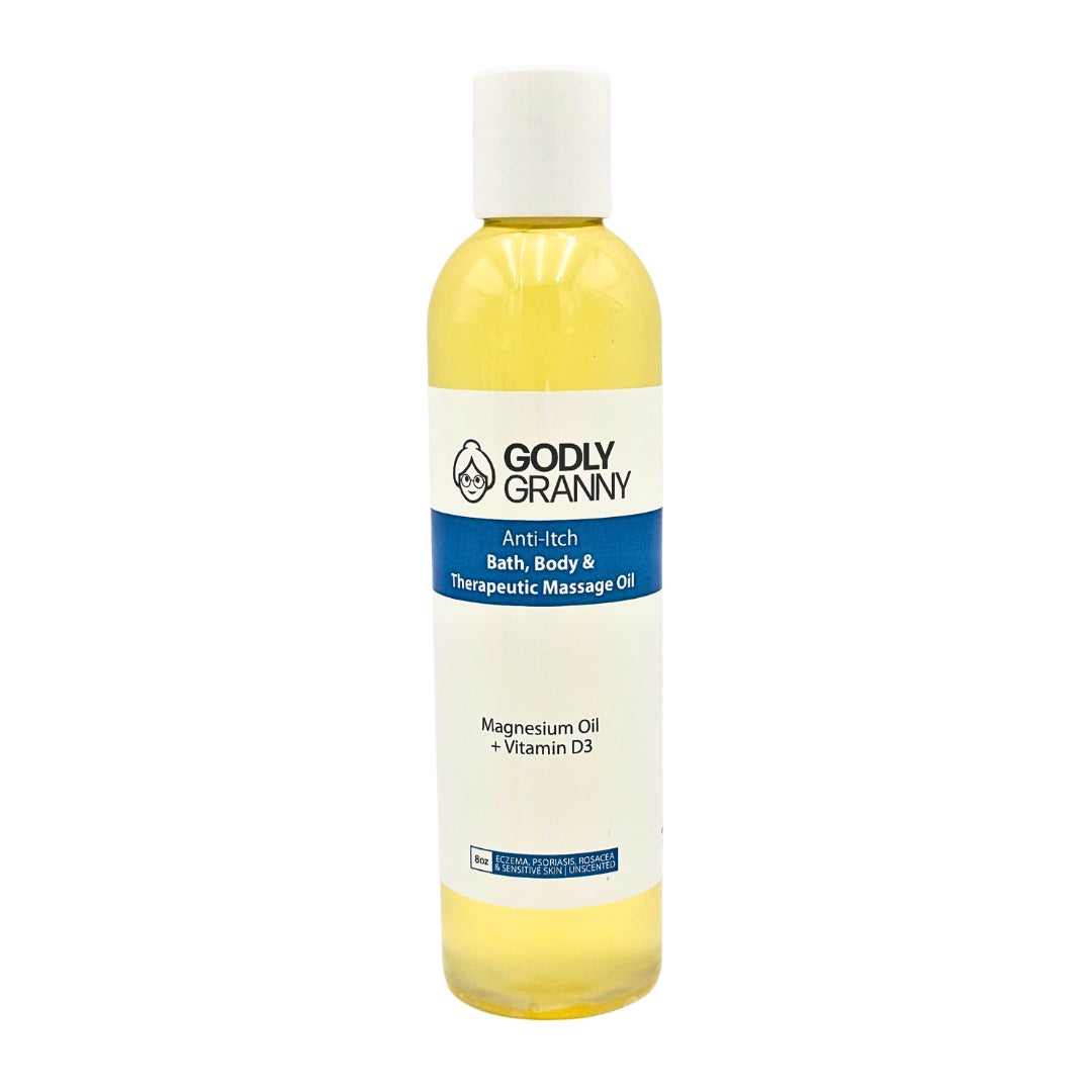 Anti-Itch Bath, Body & Therapeutic Massage Oil w/ Magnesium Oil + Vitamin D3