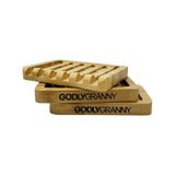 Bamboo Soap Dish with Godly Granny Logo