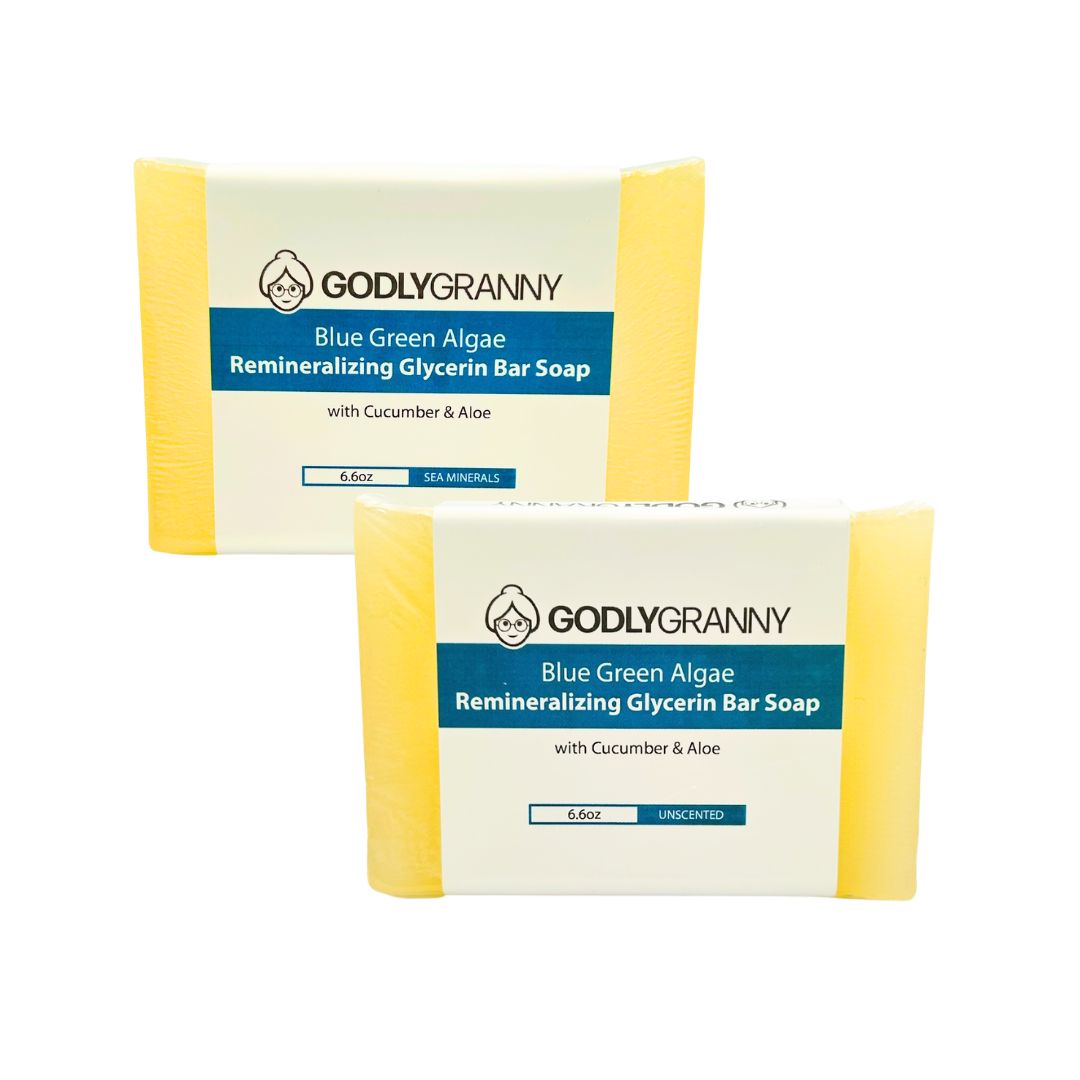 Blue Green Algae Remineralizing Glycerin Bar Soap with Cucumber & Aloe