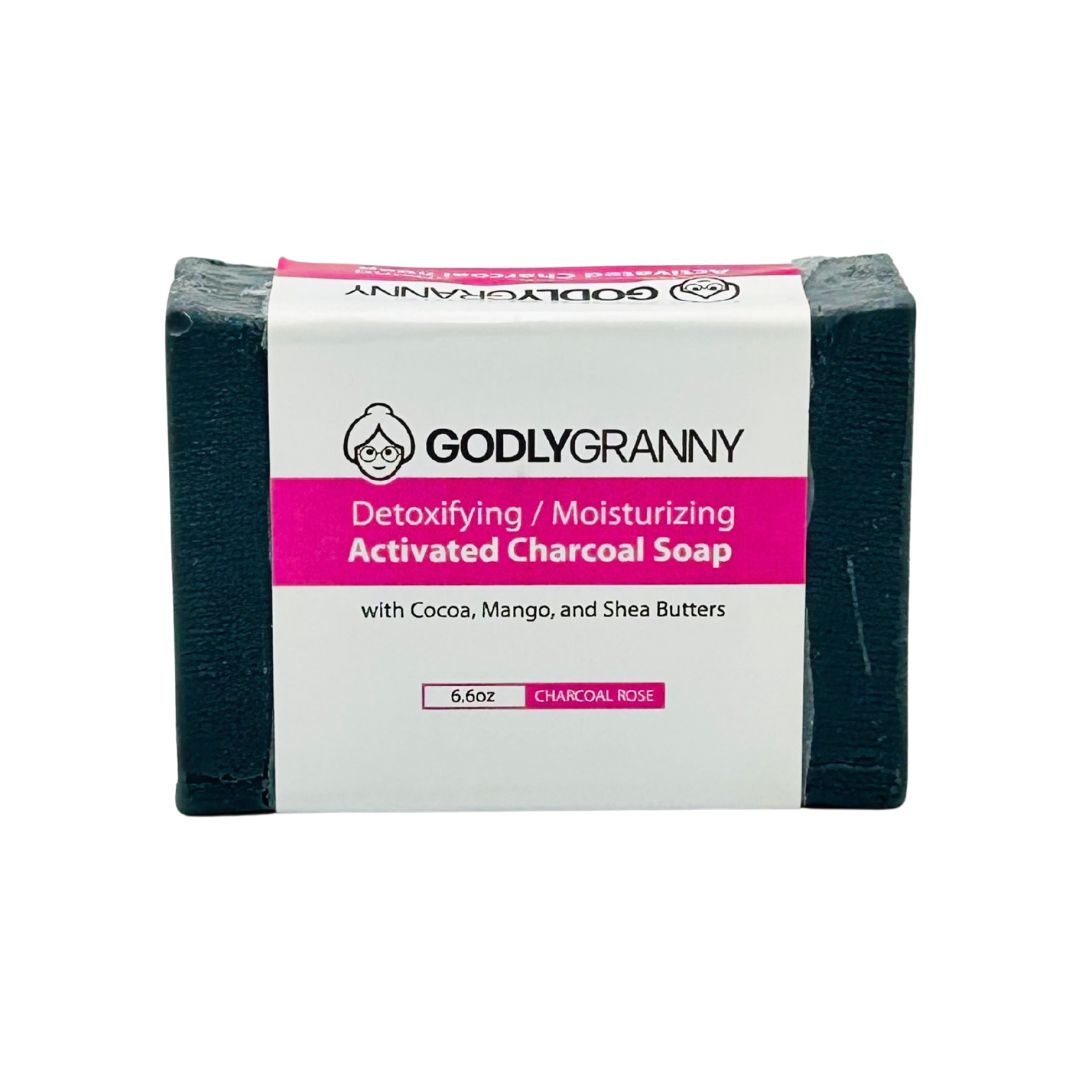 Detoxifying/Moisturizing Activated Charcoal Bar Soap with Cocoa, Mango, and Shea Butters