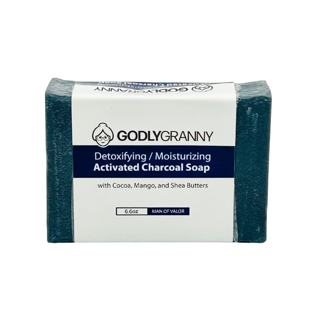 Detoxifying/Moisturizing Activated Charcoal Bar Soap with Cocoa, Mango, and Shea Butters