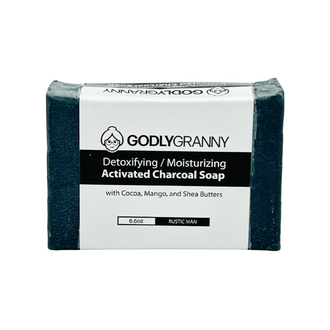 Detoxifying/Moisturizing Activated Charcoal Bar Soap with Cocoa, Mango, and Shea Butters