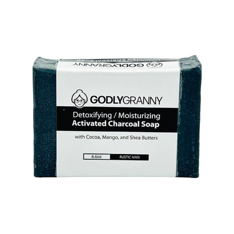 Detoxifying/Moisturizing Activated Charcoal Bar Soap with Cocoa, Mango, and Shea Butters