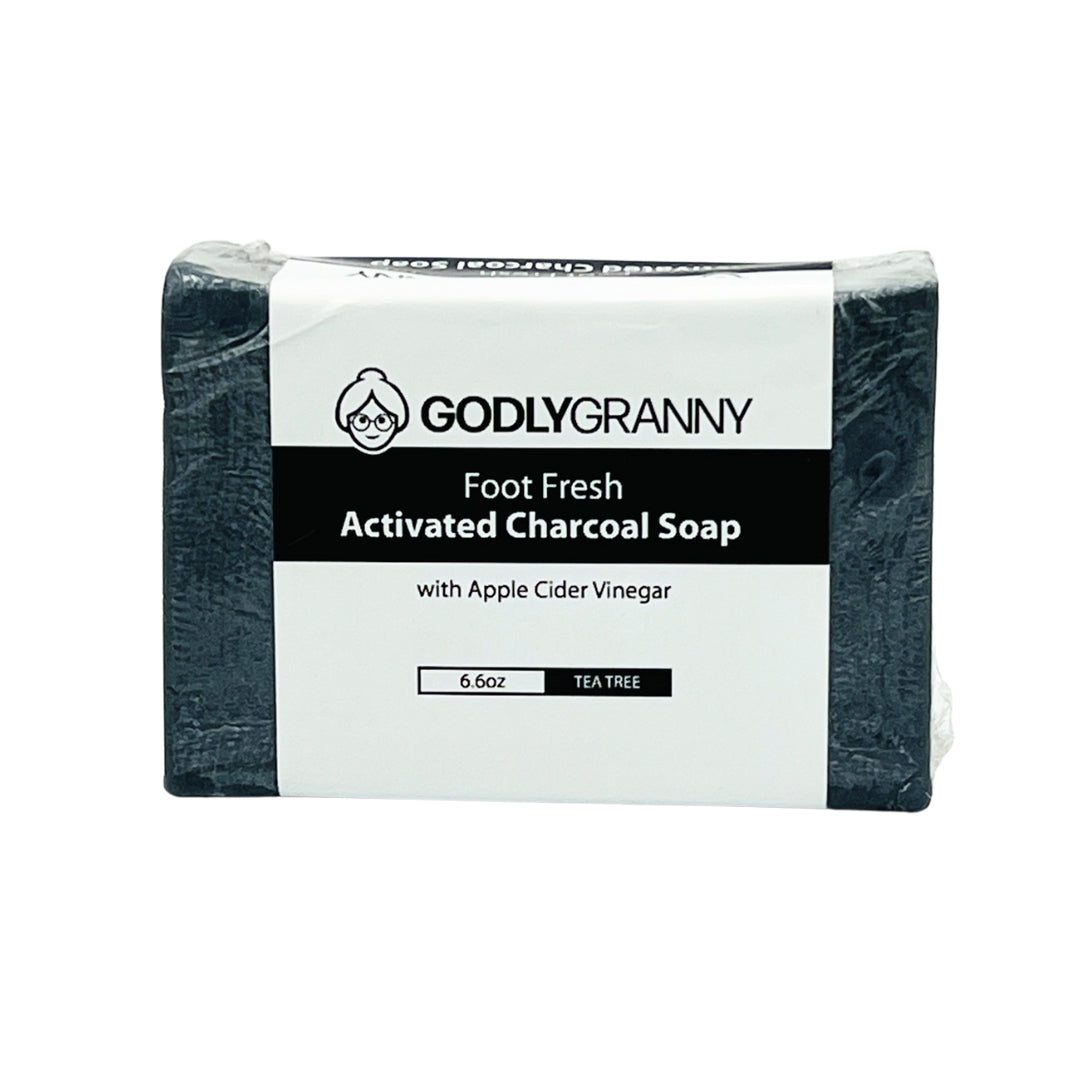 Foot Fresh Activated Charcoal Bar Soap with Apple Cider Vinegar (Tea Tree)