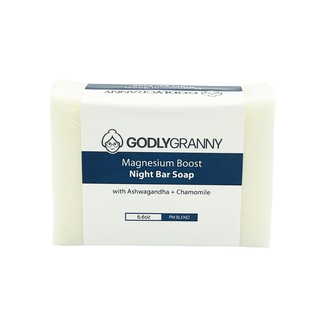 Magnesium Boost Night Bar Soap with Ashwagandha + Chamomile (PM Blend)
