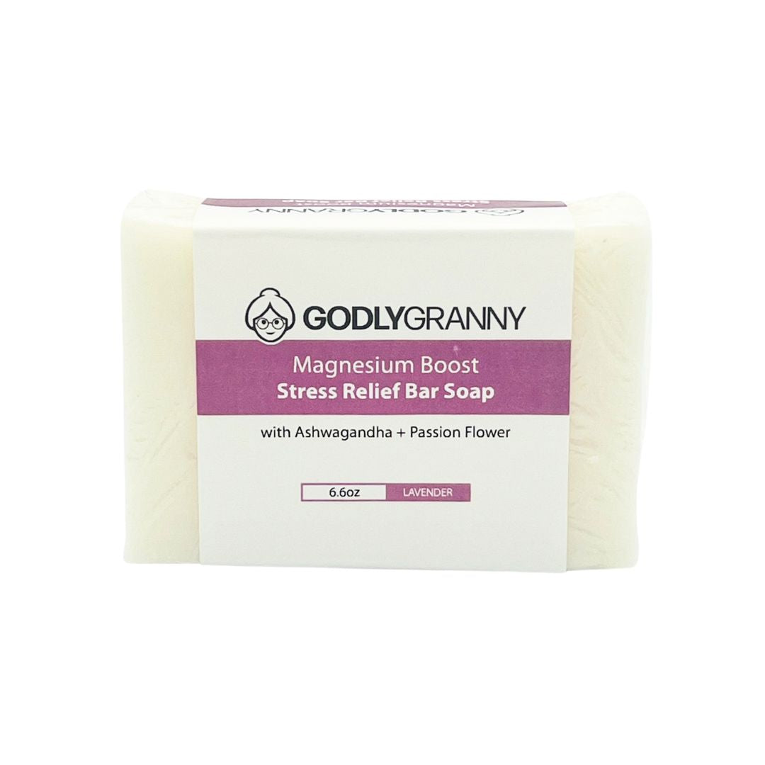 Magnesium Boost Stress Relief Bar Soap with Ashwagandha + Passion Flower (Lavender)
