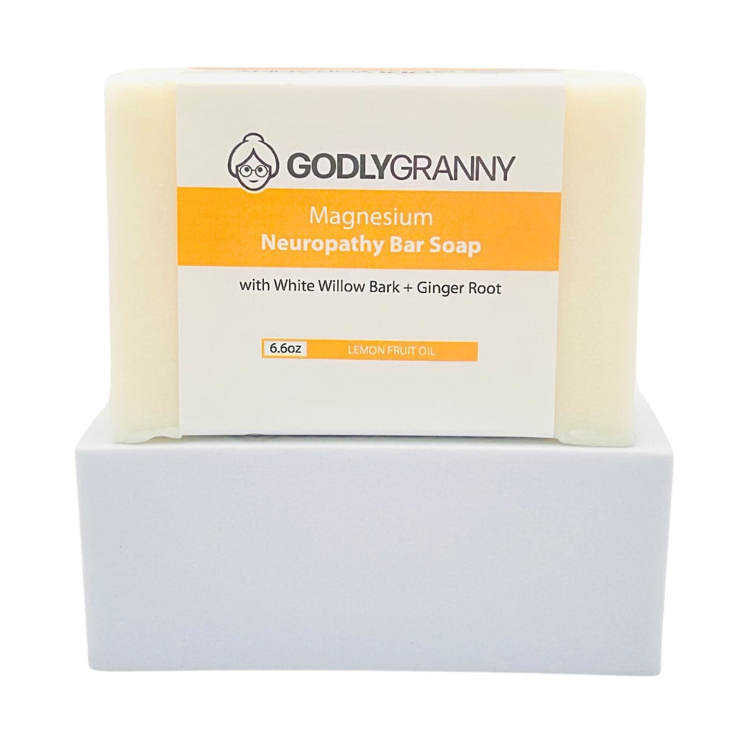 Magnesium Neuropathy Bar Soap w/ White Willow Bark + Ginger Root—Lemon Fruit Oil
