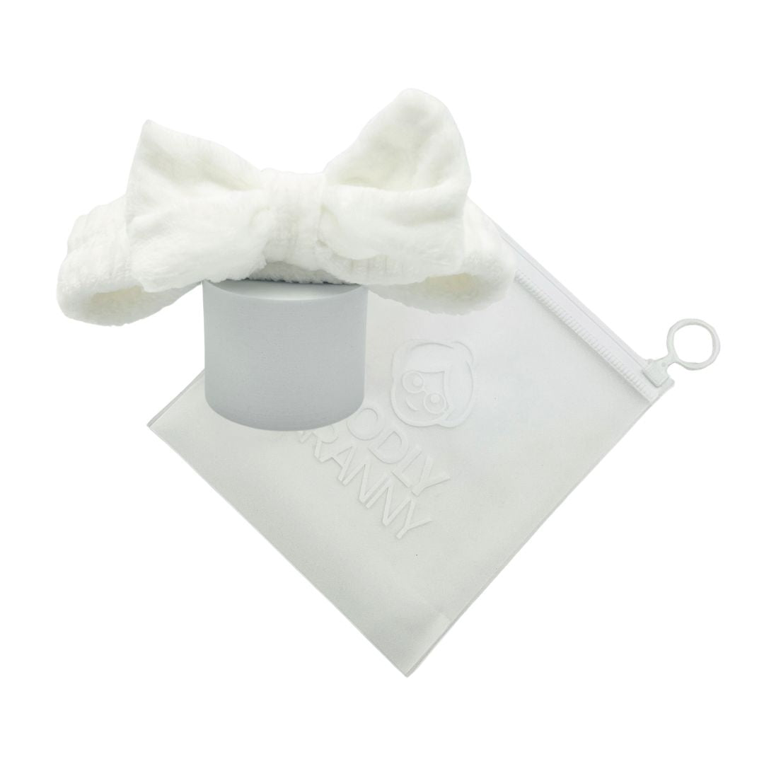 Headband with Bow in Logo Bag (White Only)