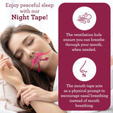 Pink Lip Shaped Night Tape with Case - 60 Count