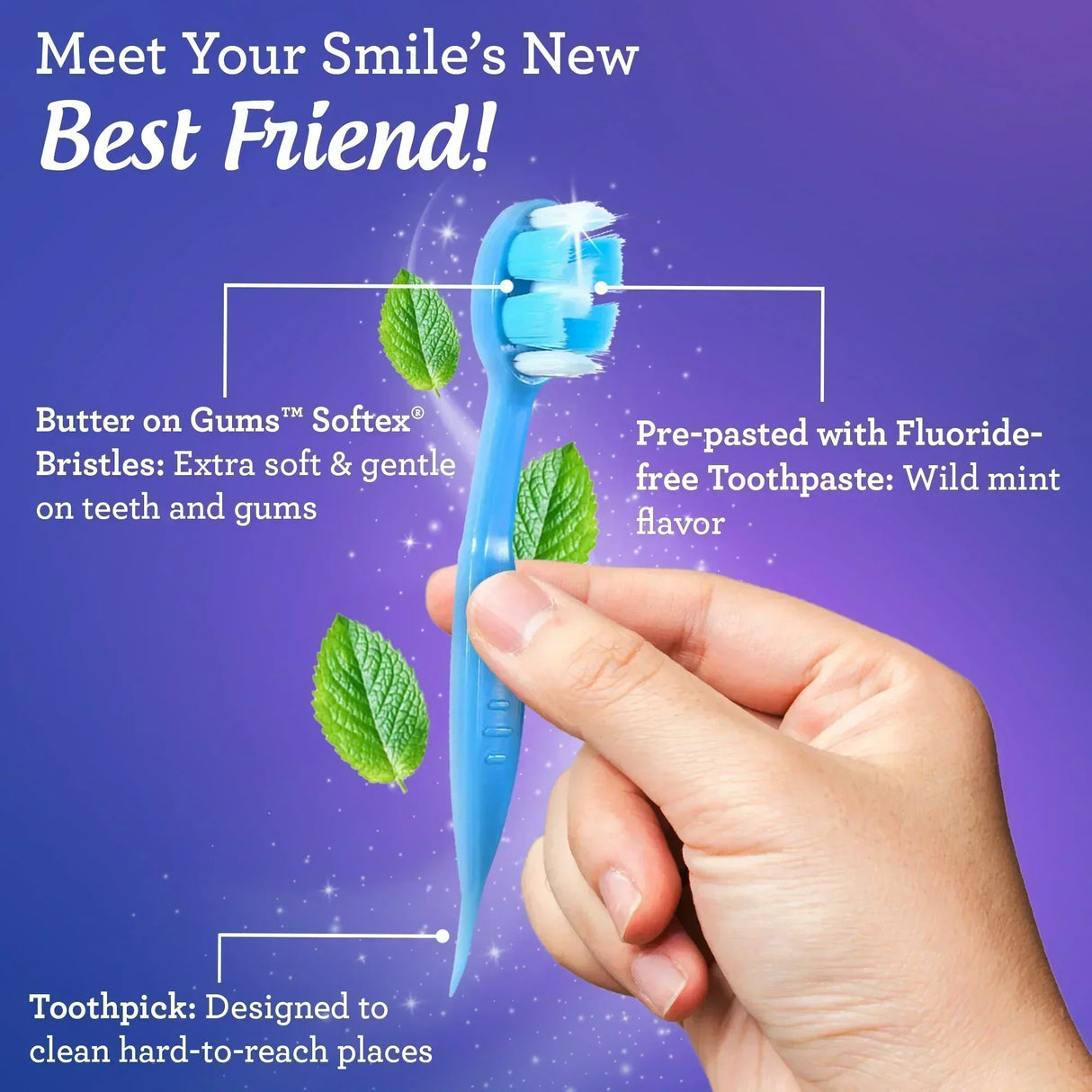 Ready-to-Go Butter on Gums Pre-Pasted Toothbrushes – 70 Count – 2 Pack