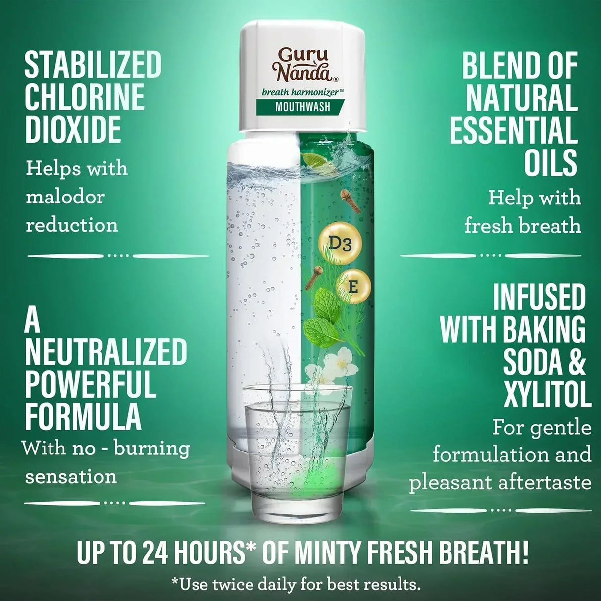 Dual Barrel Breath Harmonizer Mouthwash, Wild Mint