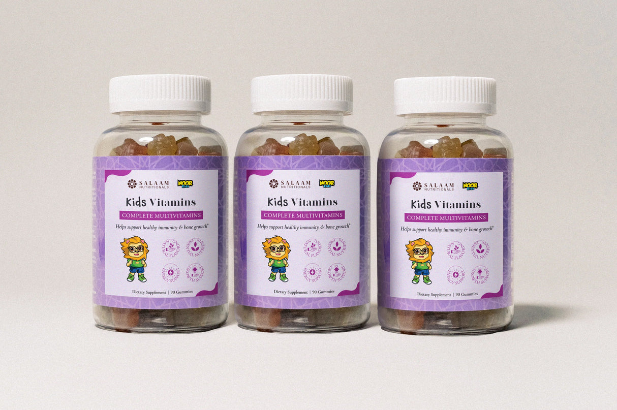 Noor Kids Halal Gummy Multivitamins with Vitamins A, C, E & Zinc - 90 Count | Salaam Nutritionals