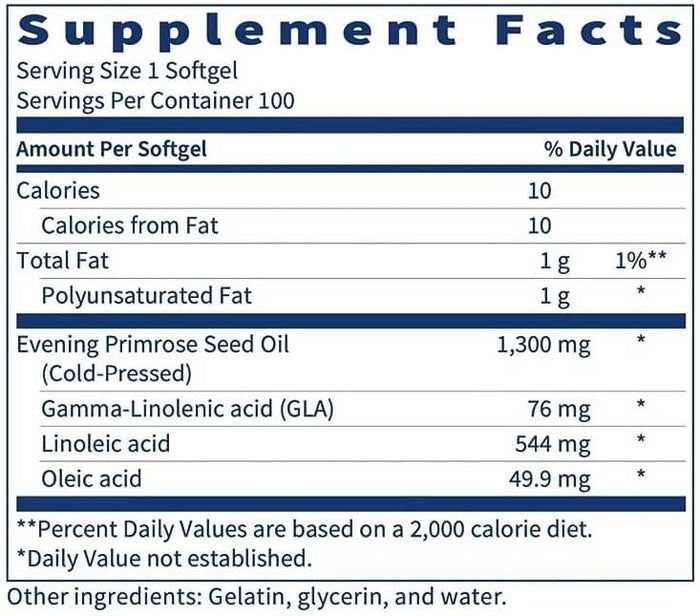 Evening Primrose Oil 1300 MG 100 Softgels