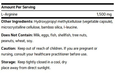 L-Arginine 120 Veggie Caps