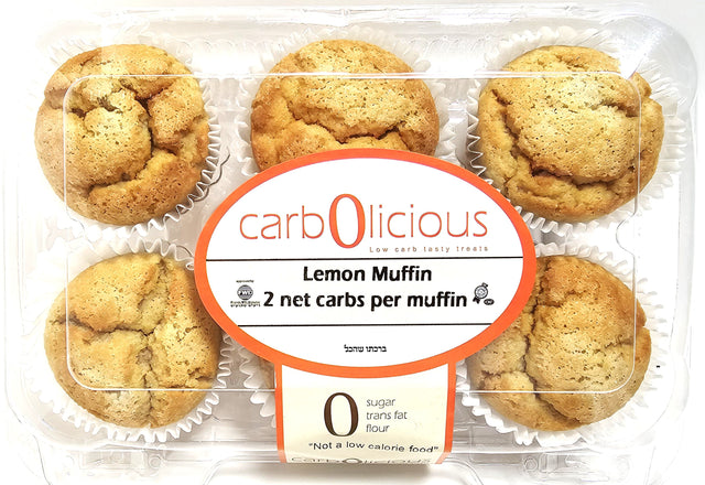 Carbolicious Carbolicious Homestyle Lemon Muffin Low-Carb Sugar-Free - 6 Pack - Only 2g Carbs per Muffin