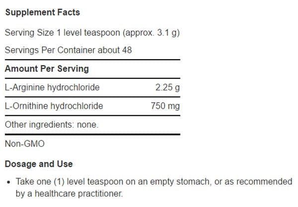 Arginine Ornithine Powder 150 G Powder