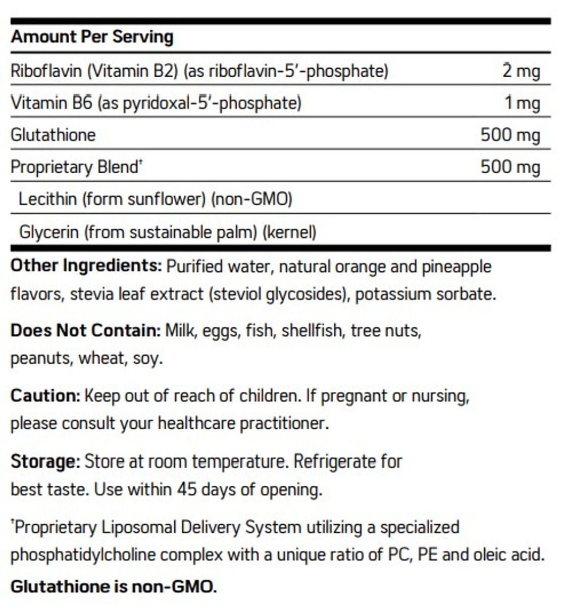 Liposomal Glutathione 30 Servings Liquid