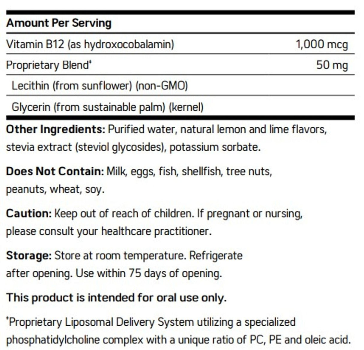 Liposomal Hydroxy B12 1 Fl Oz Spray