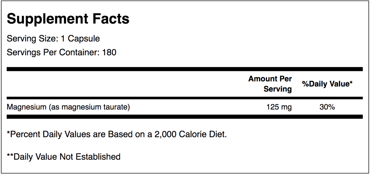 Magnesium Taurate 125 MG Capsules