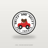 Sniff and Shift Circle-Logo Magnet: 4 Inch