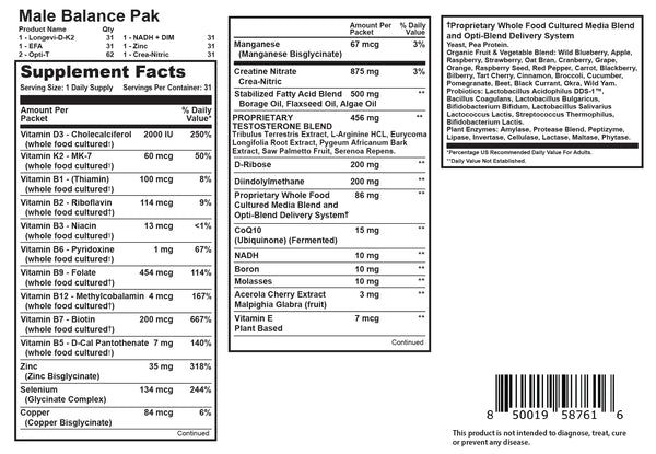 Male Balance Pak 31 Health Packs