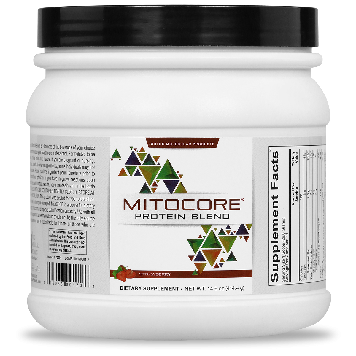 MitoCore Protein Blend 14.6 Oz (414.4 G) Powder Strawberry