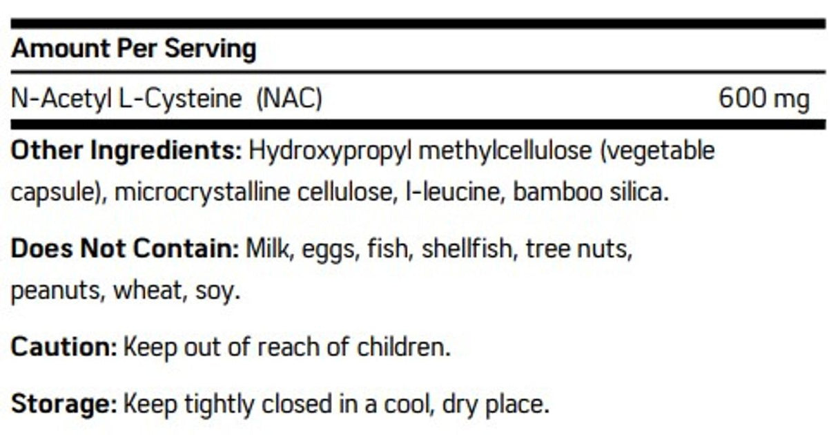 NAC (N-Acetyl Cysteine) 60 Veggie Caps