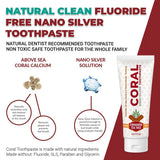 Coral Nano Silver Toothpaste Cinnamon Tea Tree (4oz) 4 Tubes