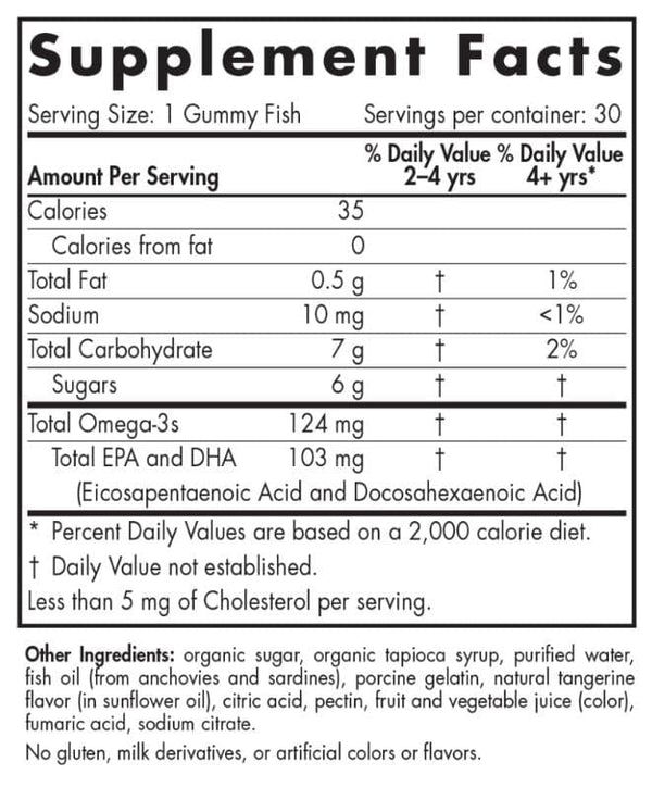 Nordic Omega-3 Gummy Fish 30 Gummies Tangerine
