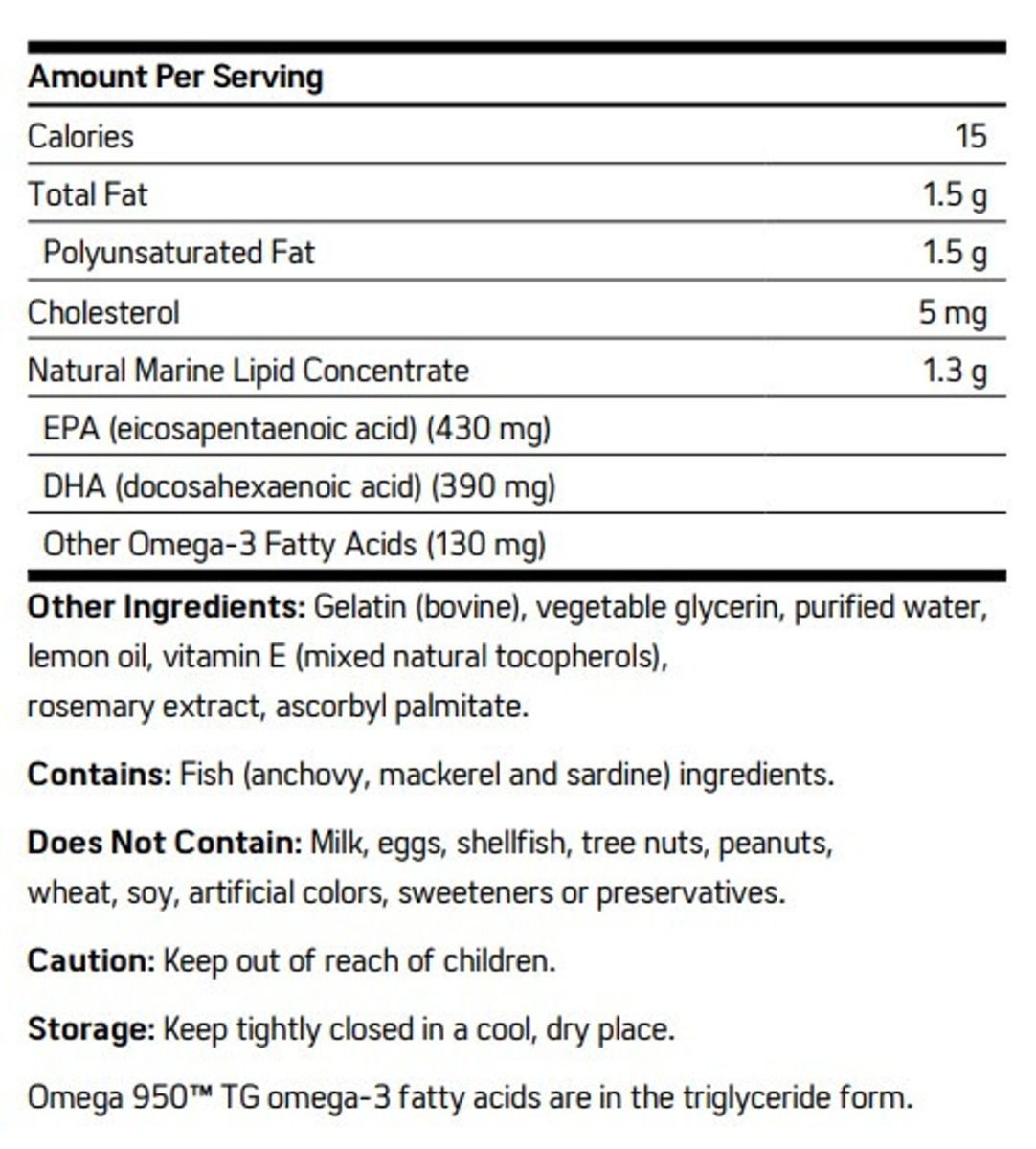 Omega 950 TG Softgels