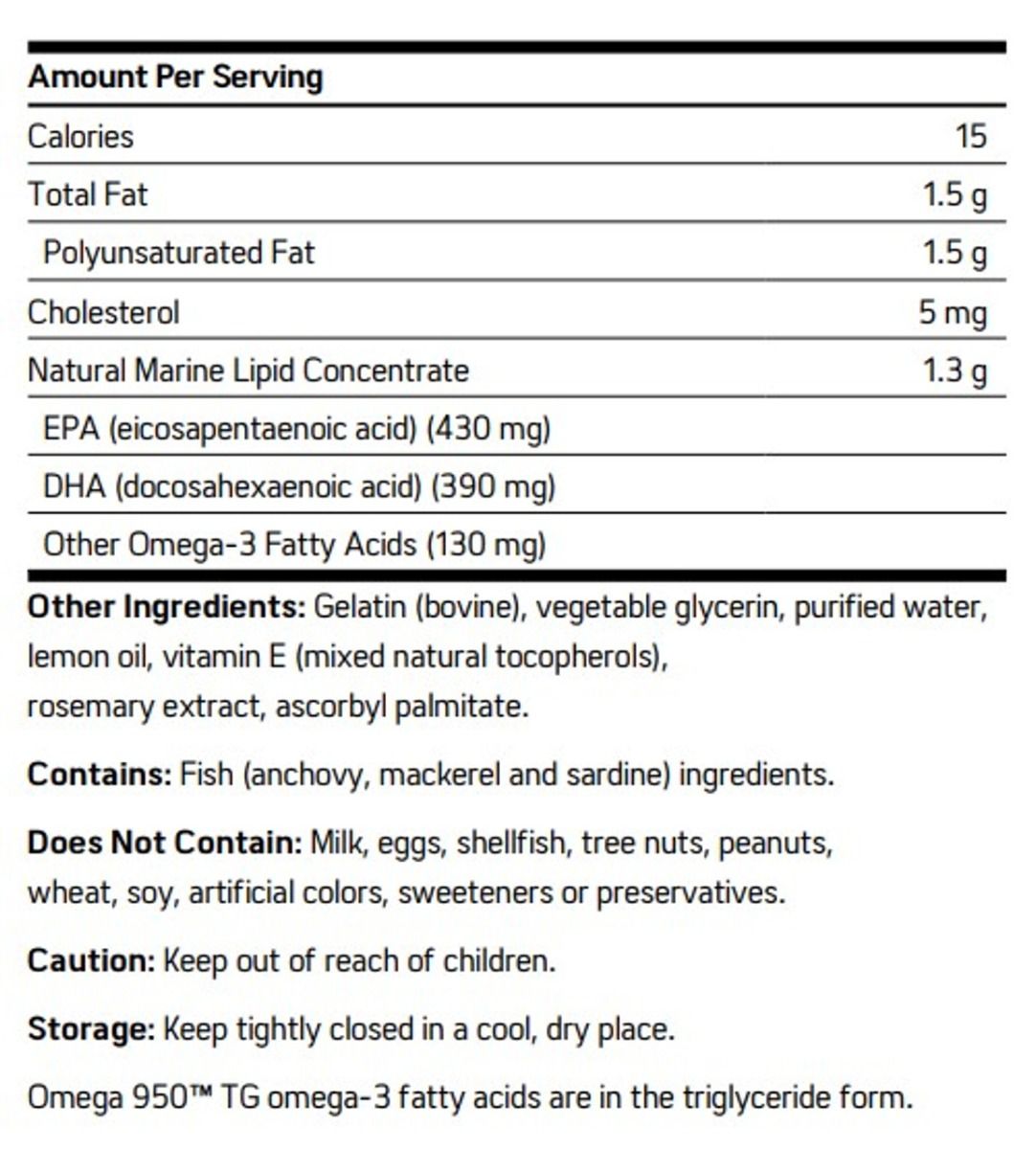 Omega 950 TG Softgels