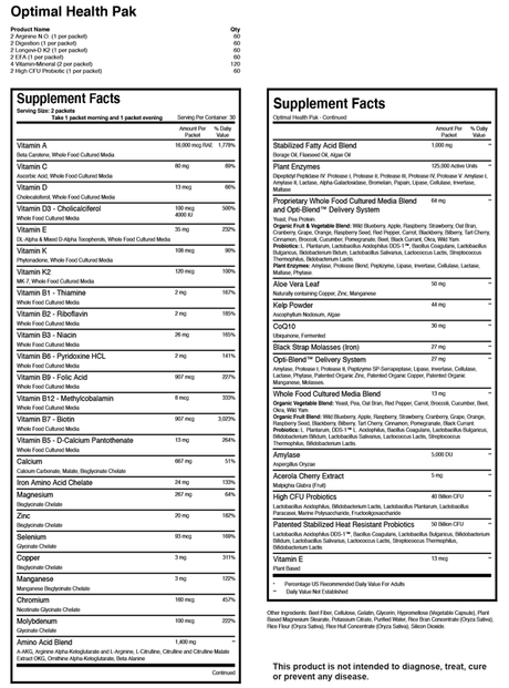 Optimal Health Pak 60 Packets