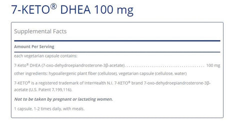 7-KETO DHEA 100 Mg 60 Capsules