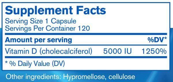 Vitamin D 5000iu 120c