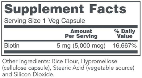 Biotin 5000 MCG 90 Vegan Capsules