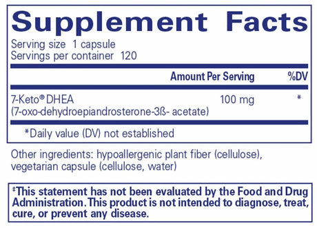 7-KETO DHEA 100 MG 120 Veggie Caps