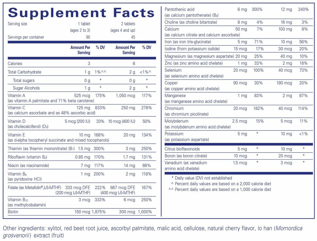 PurePals (with Iron) 90 Chewable Tablets Cherry