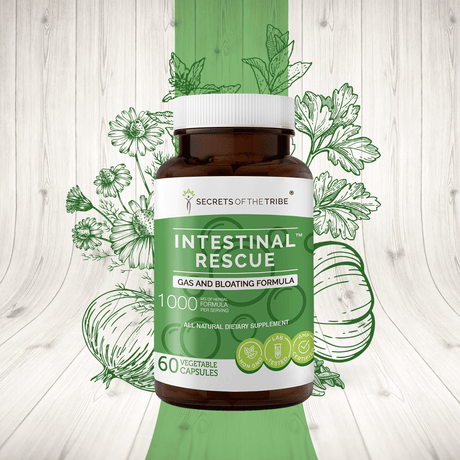 Secrets of the Tribe Intestinal Rescue Capsules - Gas and Bloating Formula