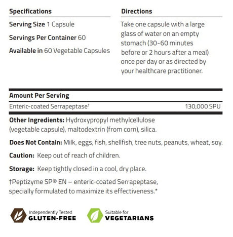 Serrapeptase HP 60Veggie Caps