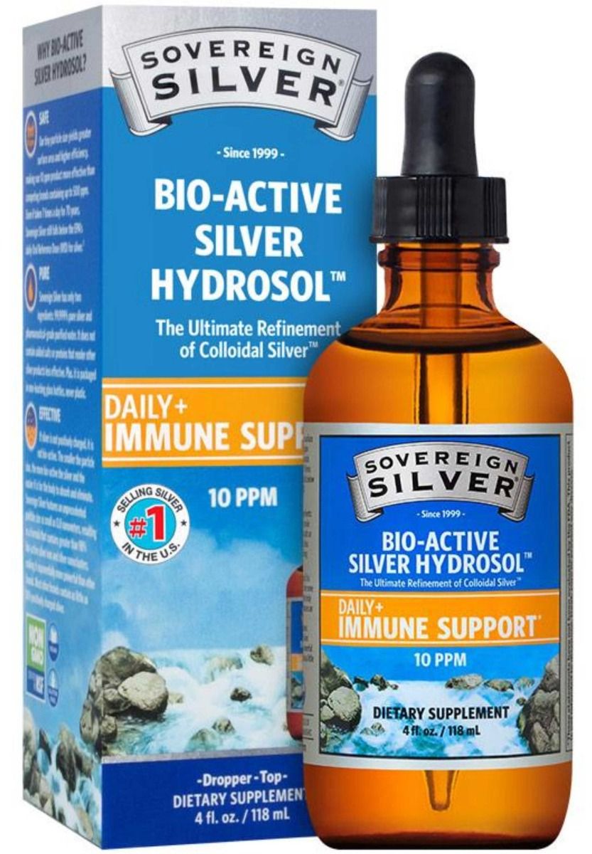 Bio-Active Colloidal Silver Hydrosol Dropper 10 PPM 4 OZ Liquid